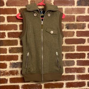 Burton green winter vest with hood xs